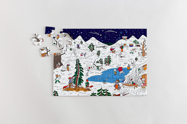 Jigsaw puzzle of a snowy scene