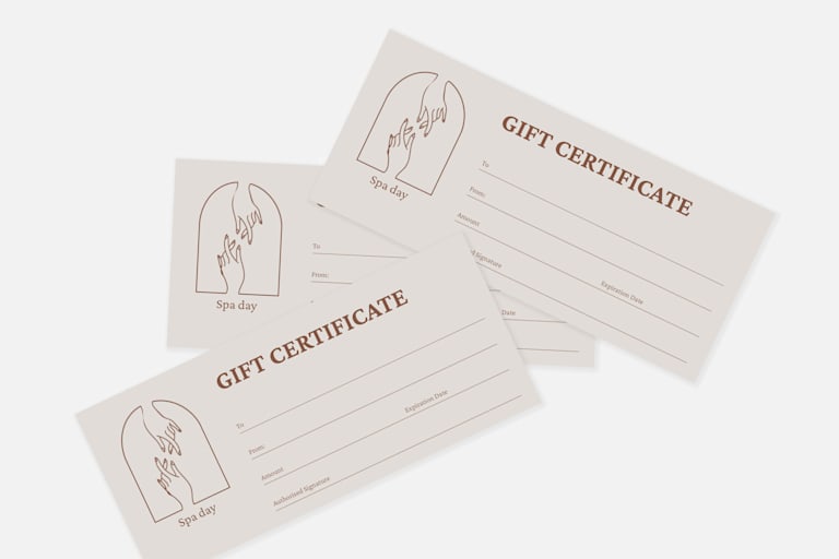 Spa gift certificates