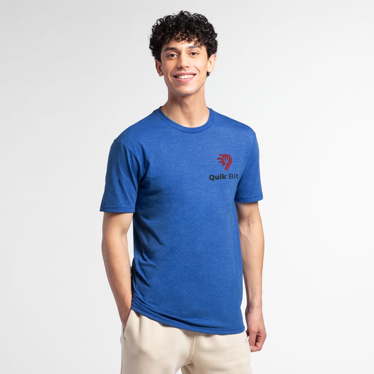 Customized blue District T-shirt with logo