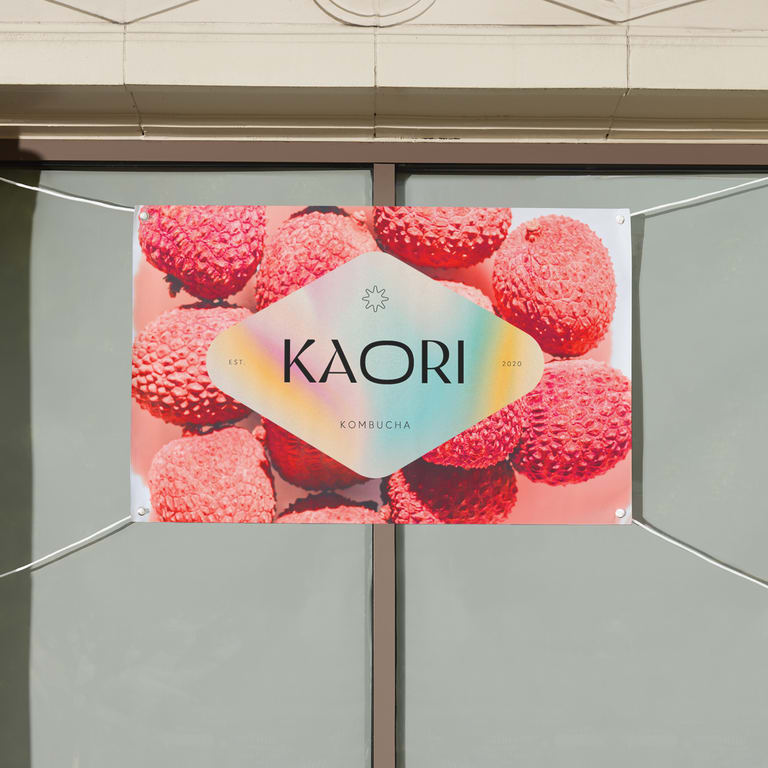 Branded vinyl banner retail shop signage example