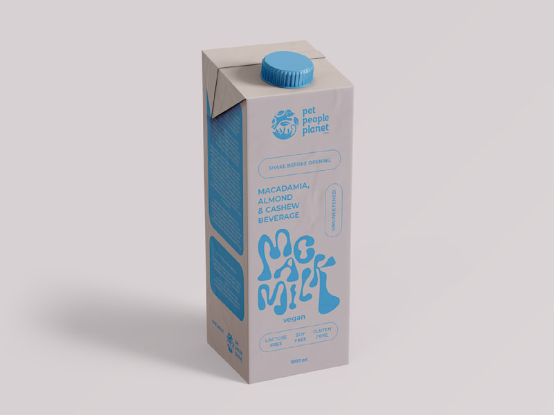 Vegan milk carton packaging design Two-Tone Riverbed color trends 2025