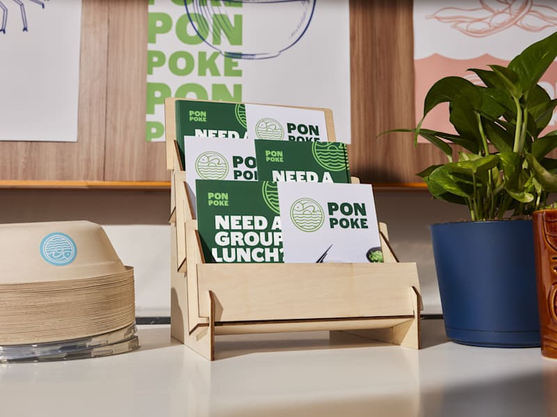 Printed custom marketing materials for a restaurant