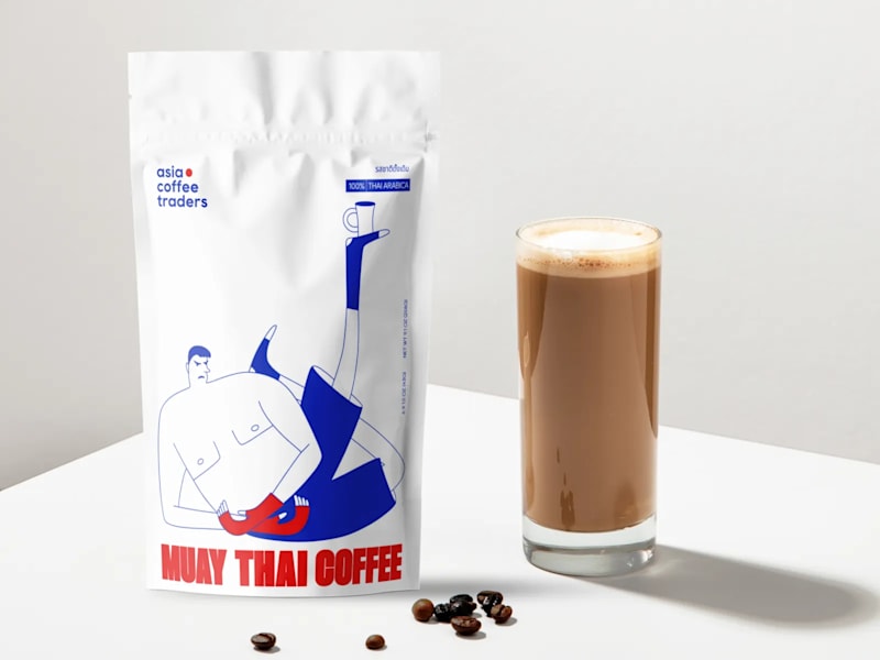 Muay Thai Coffee mascot logo designs