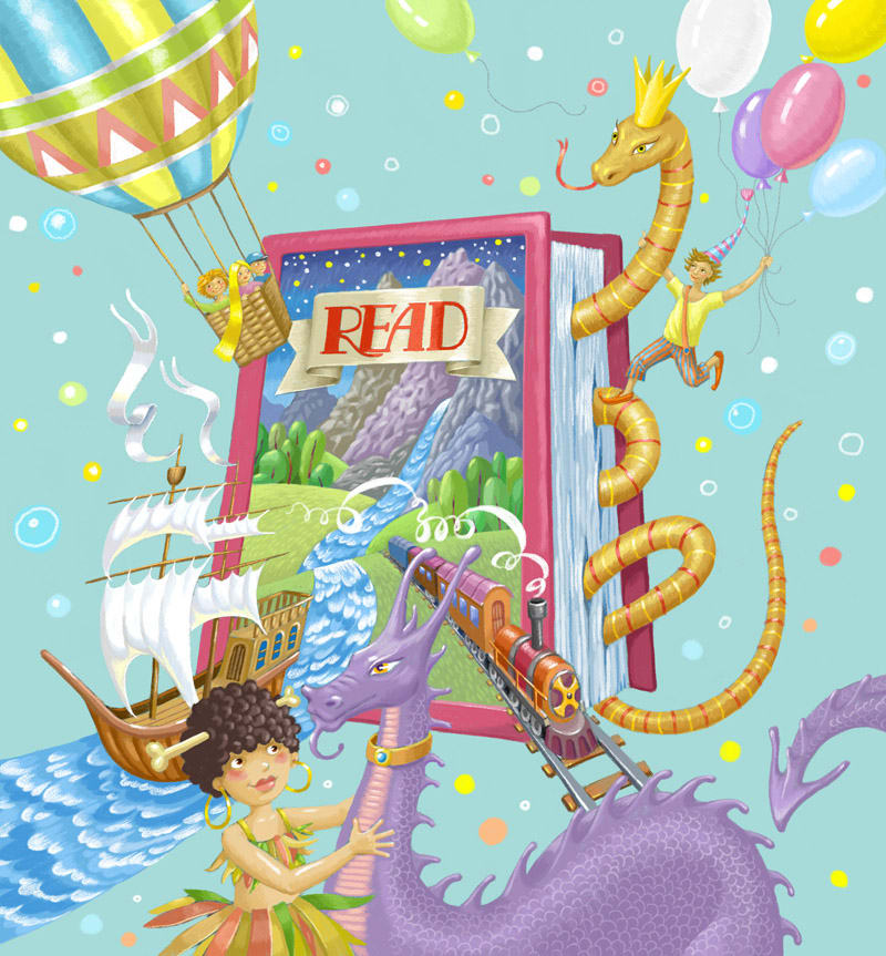 book with character illustrations