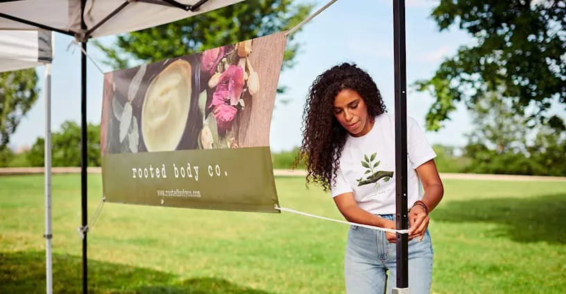 Custom signage for small business events.