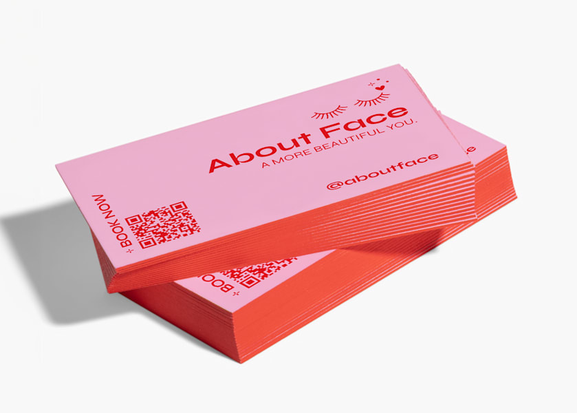 Painted edge finish on a business card