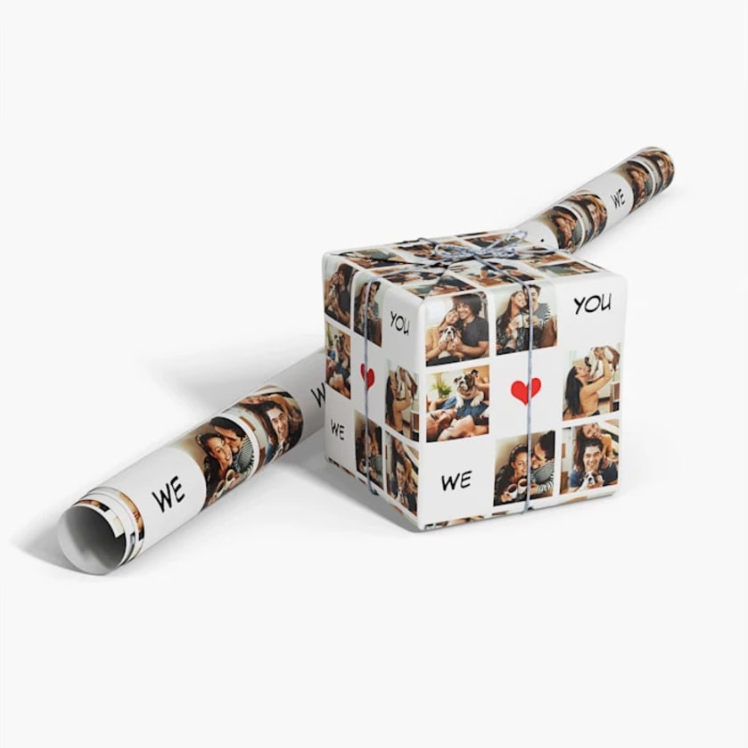 Gift wrapped in custom wrapping paper