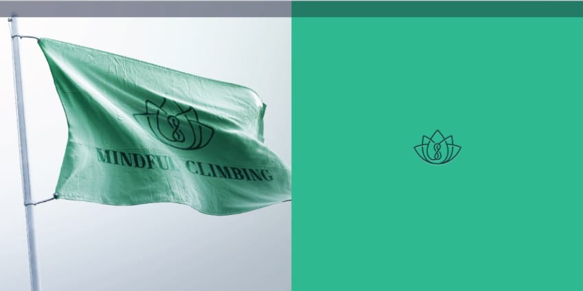 Mindful climbing signage with shades of calming green