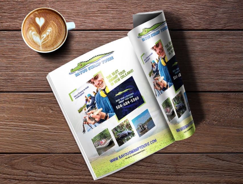 a brand advert in a magazine