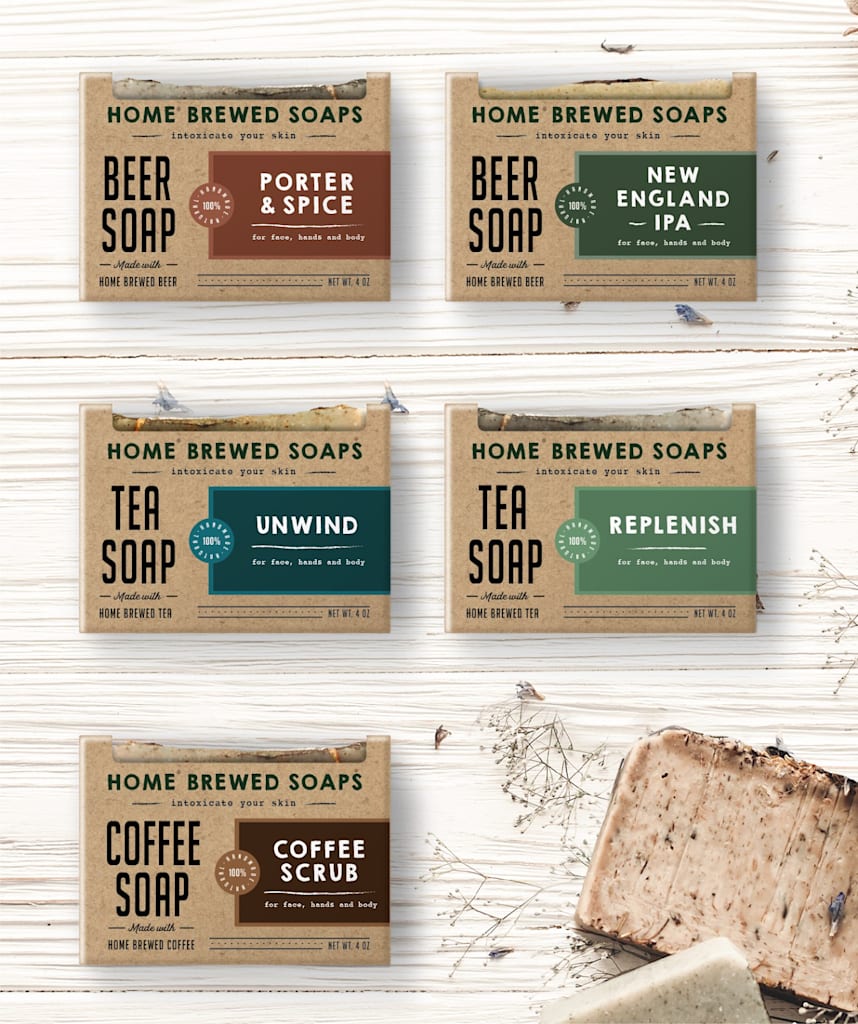 Brand packaging personalized with stickers to make it more cost-effective.