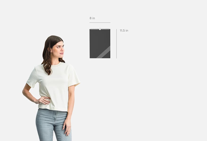 A small with top binding wall calendar