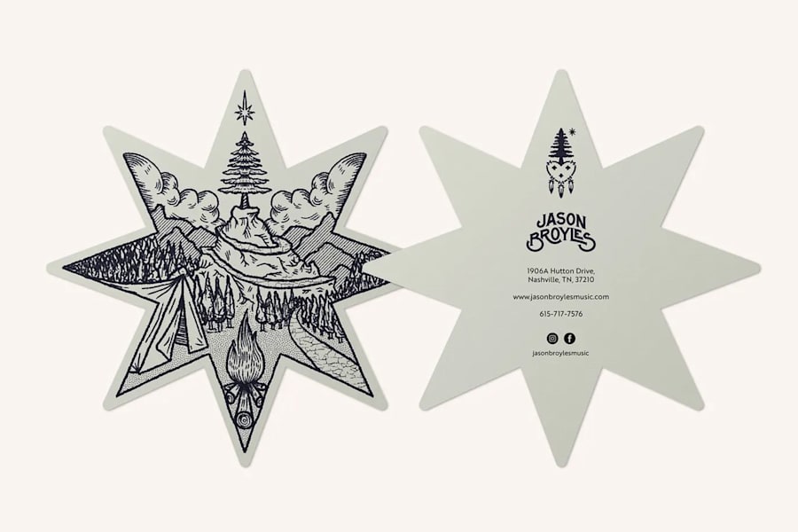 Collectible business card with a star design