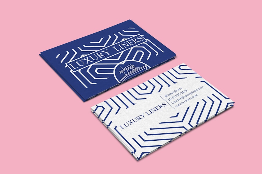 Blueprint business card design for luxury liners