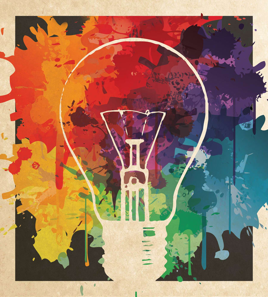 colorful light bulb