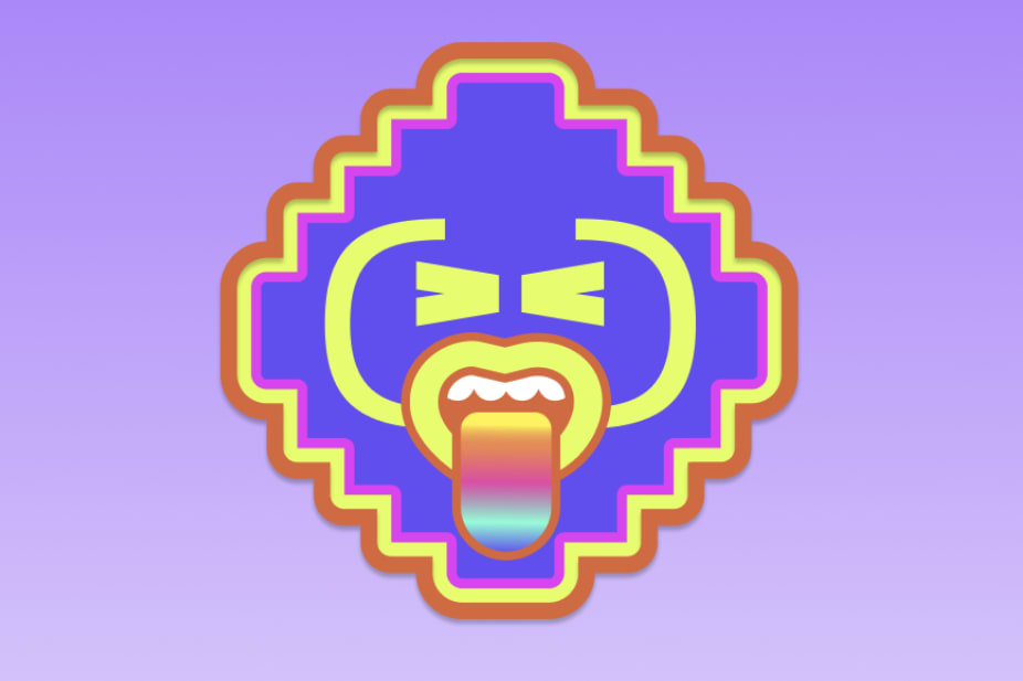 Emoji-Design zeigt leuchtenden Kaugummi-Farbtrend.