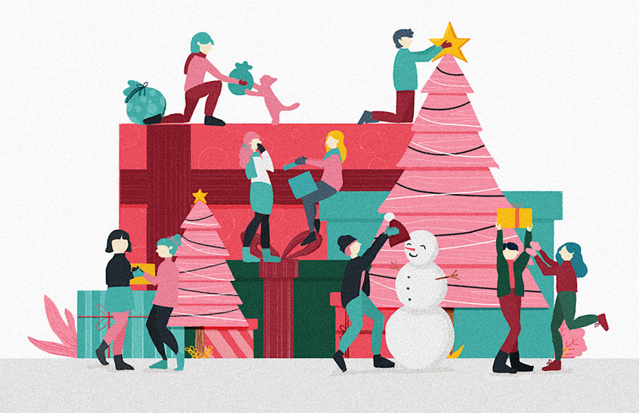 Colorful Christmas Card design