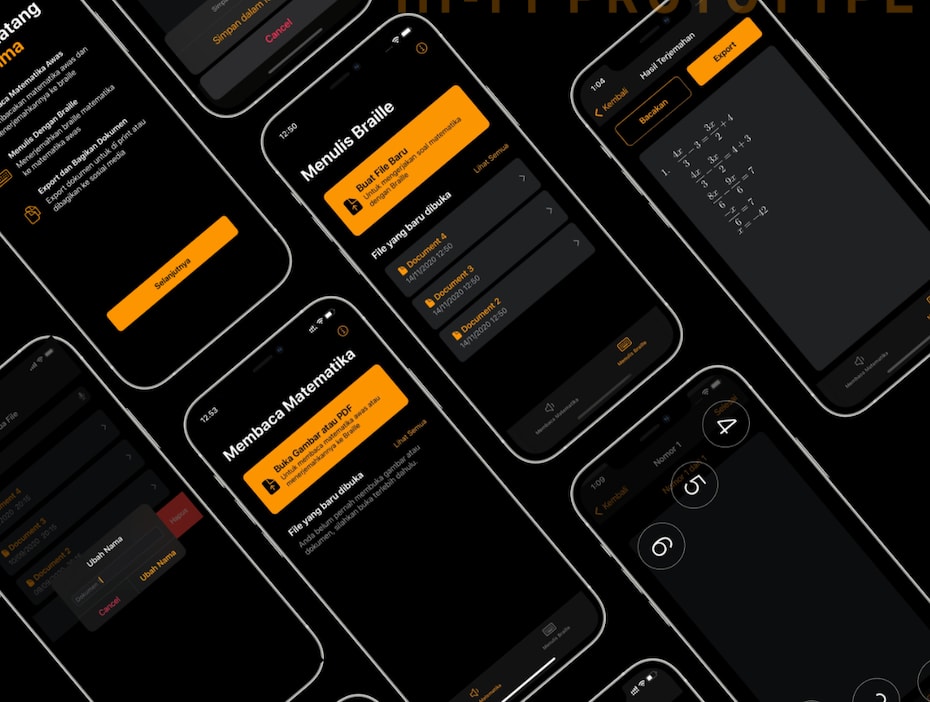 Mathematics app design using braille