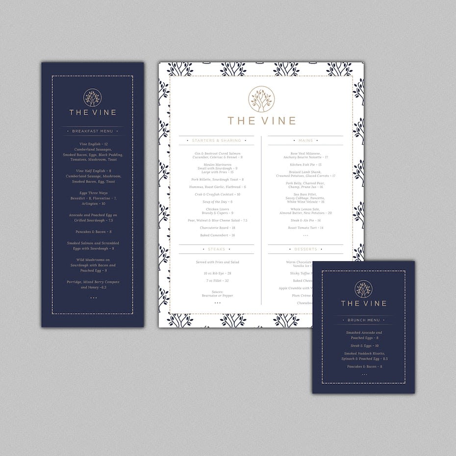 Menu design
