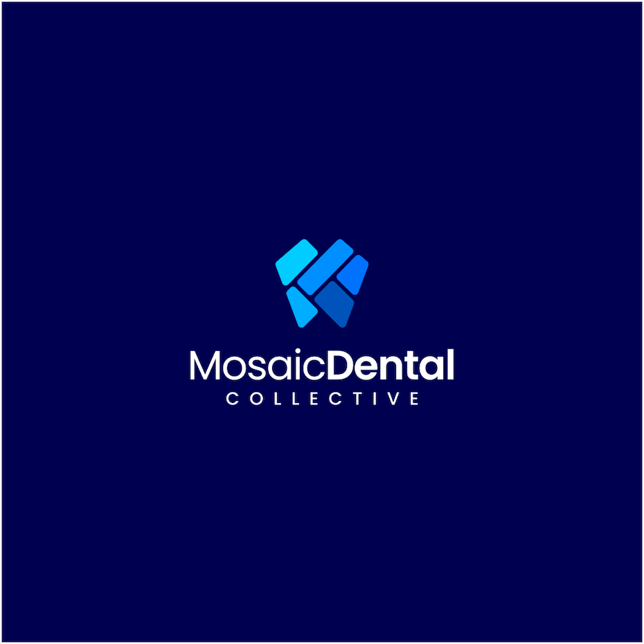 Logo color meaning: blue logo design for a dental clinic