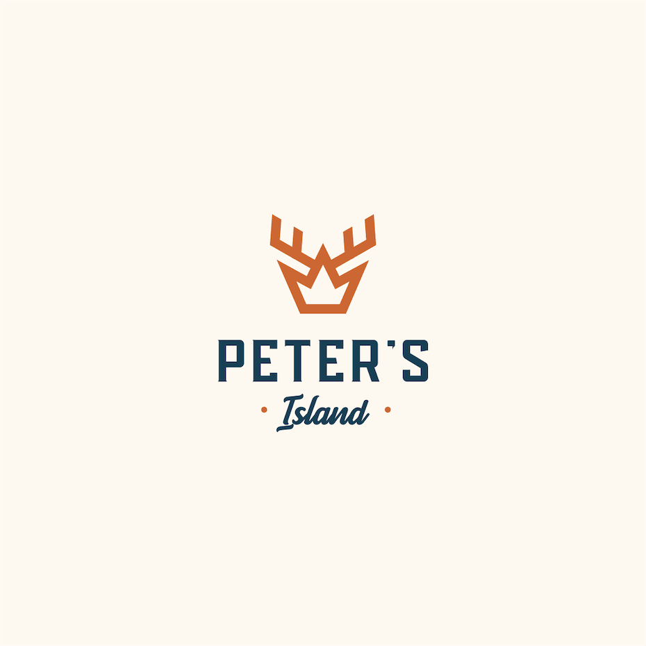 Crown antler logo design for a hunting club