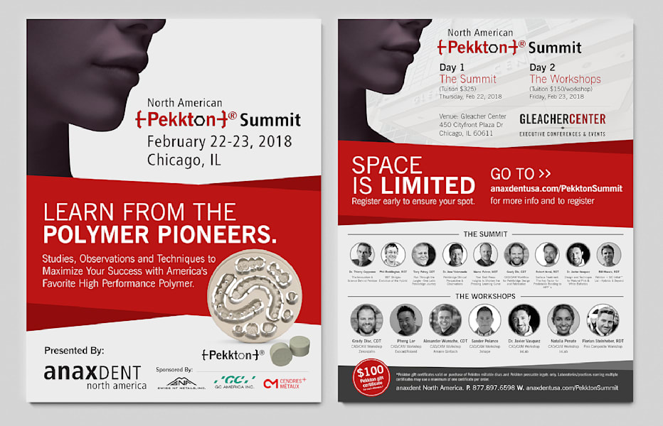 Double-sided flyer design to advertise Pekkton Summit