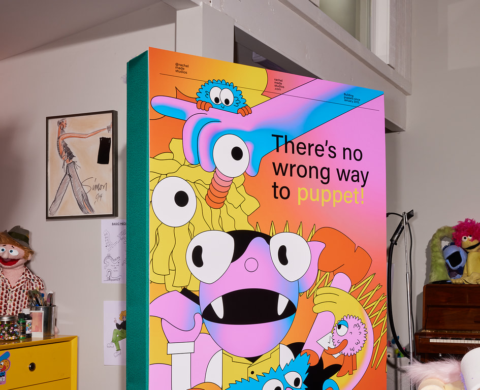 Bold and bright signage design that uses high-quality custom illustrations.