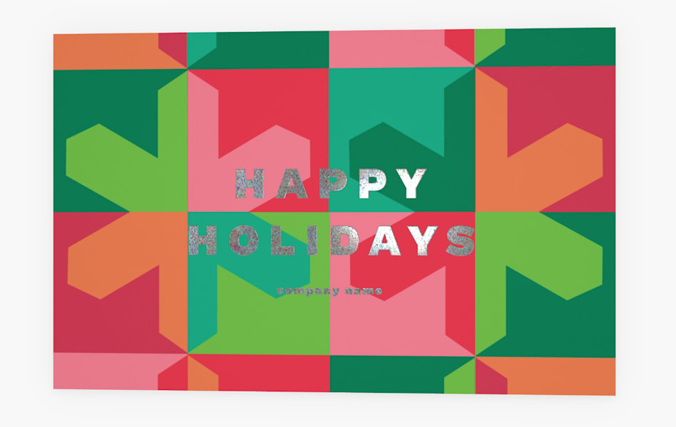 VistaPrint Christmas card design with foil accents.