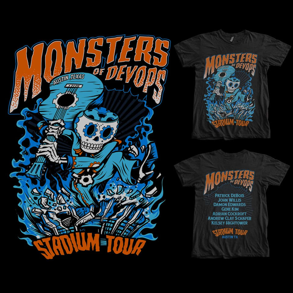 A combination of full front and full back T-shirt design placement