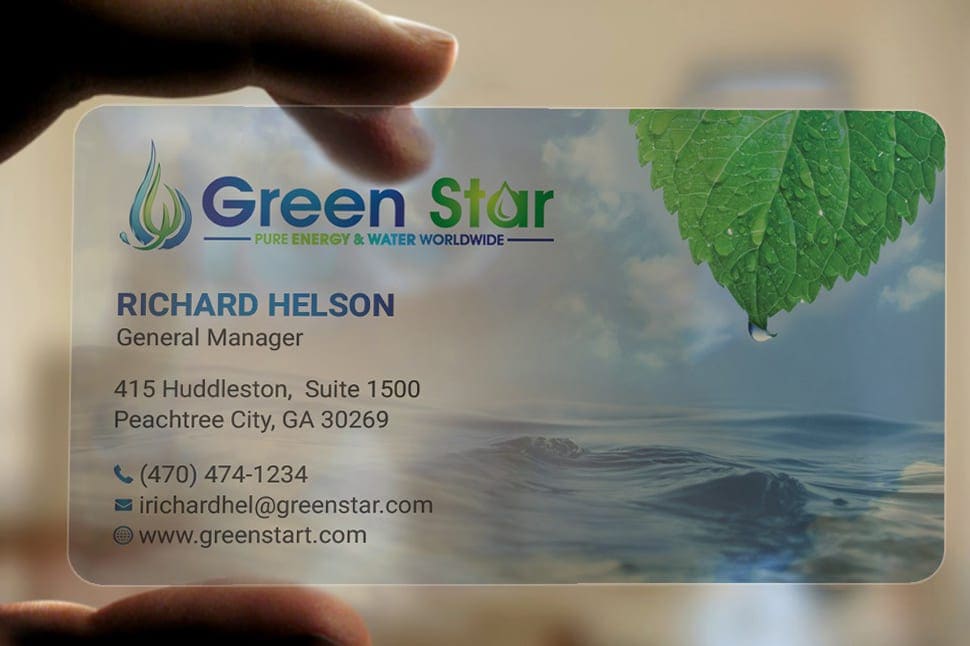 colorblock business card with a solid black side and white text