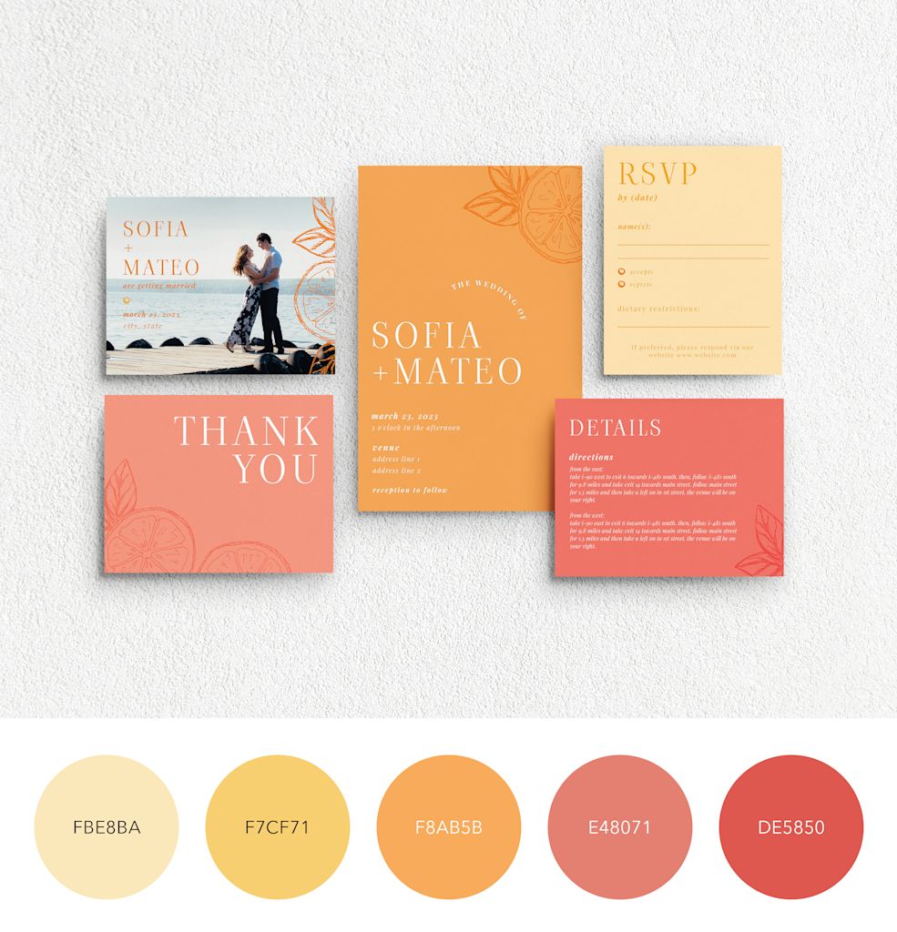 A color palette for a pretty and playful wedding