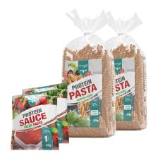 2 x Protein Pasta (2x200g) + 2 x Protein Sauce Pizza Pasta Tomate (2x50g)
