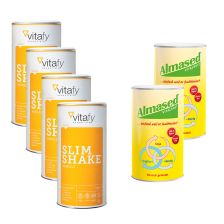 2 x Vitalkostpulver Almased (500g) + 4 x Vitafy Essentials Slim Shake (500g)