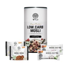 1x Bio Low Carb* Müsli Johannisbeere "Day Maker" (350g) + 2x Demeter Fruchtriegel (2x30g) + 2x Demeter Müsli-Keks (2x50g)