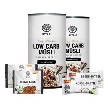 2x Bio Low Carb* Müsli Johannisbeere "Day Maker" (2x350g) + 2x Demeter Fruchtriegel (2x30g) + 2x Demeter Müsli-Keks (2x50g)