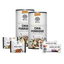 2x Demeter Chia Porridge Schoko & Banane „Morning Motivator“ (350g) + 2x Demeter Fruchtriegel (30g) + 2x Demeter Müsli-Keks (50g)