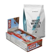 Impact Whey Protein (1000g) + Clif Bar Chocolate Almond Fudge (12x68g)