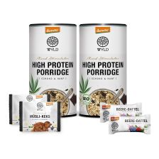 2x High Protein Porridge + 2x Demeter Fruchtriegel (30g) + 2x Demeter Müsli-Keks (50g)