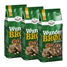 3 x Bio Backmischung Wunderbrød mit Nüssen (3x600g)