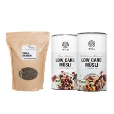 2 x Bio Low Carb* Müsli (2x350g) + Chia Samen (1000g)