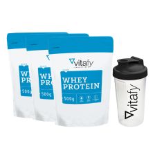 3 x Whey Protein + Shaker (600ml)