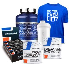 100% Whey Protein Professional (2350g) + BL24 Concentrated Pre Workout (375g) + BL24 Protein Bar (12x65g) + BL24 Creatine Kapseln (300 Kapseln) + BL24 Shaker + BL24 T-Shirt