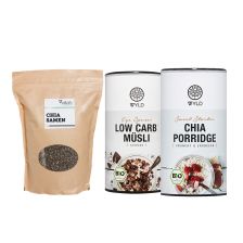 Bio Low Carb* Müsli (350g) + Bio Chia Porridge (350g) + Chia Samen (1000g)