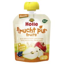 鸿乐有机梨、苹果、蓝莓加燕麦奶昔6个月起 90g Bio-Pouchy Birne, Apfel