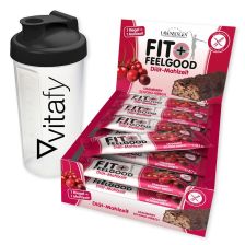 Fit+Feelgood Riegel (15x57g) + Vitafy Shaker (600ml)