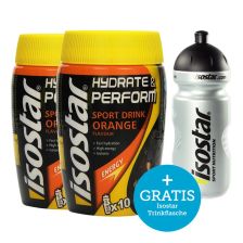 2 x Hydrate & Perform (2x400g) + GRATIS Isostar Trinkflasche (500ml)