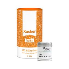 1 x Xucker light (1000g) vitafy essentials Bio Matcha Tee (30g)
