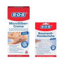 SOS Micro Silber Creme (100ml) + Baumwollhandschuhe (1 Paar, M)