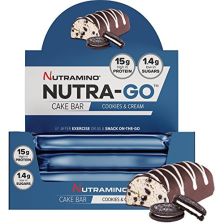 Nutra-Go Protein Cake Bar - 16x38g - Cookies & Cream - MHD 31.12.2018
