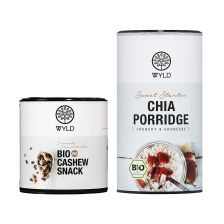 Bio Chia Porridge Crunchy und Erdbeere "Sweet Starter" (350g) + Bio Cashew Snack "Crunchy Concentrator" (200g)