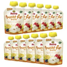 12 x Bio-Pouchy ab dem 6. Monat Birne, Apfel & Heidelbeere mit Hafer (12x90g)